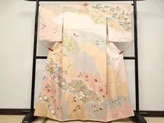平和屋着物●極上　訪問着　絞り　雪輪重ね花文　金彩　逸品　CYAA4666s6