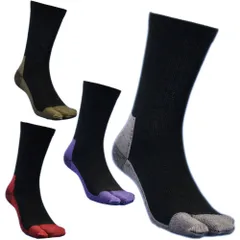 【人気商品】指付 軍足 吸湿シルクで蒸れずに快適！破れにくく安全靴に最適ソックス 強い綿！ムレない裏シルク メンズ 厚底2重 2本指 4足組 靴下 25～27cm SI768