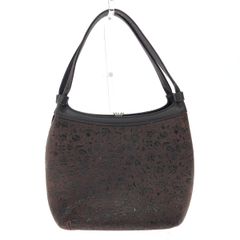 極美品 印傳屋 INDEN-YA ハンドバッグ 鹿革 漆 幾何学ボルドー 日本製