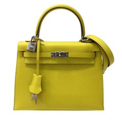 エルメス ケリー28 エバーカラー ライム SV金具 新型金具 U刻印 - メルカリ