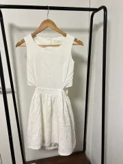 白カットアウトミニワンピース 1128