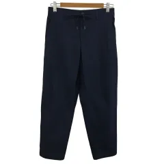 グローバルワーク GLOBAL WORK パンツ テーパード クロップド ウエストゴム 無地 XS 紺 ネイビー