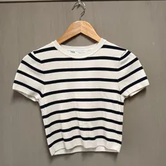 ザラ ZARA ベーシッククロップドニットトップス 【L】