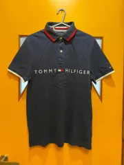 Y【Y3-78】△ TOMMY HILFIGER　S/Pサイズ　半袖ポロシャツ　紺色　メンズ