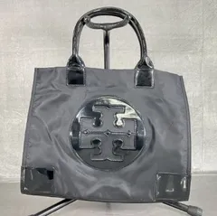 【美品】TORY BURCHトリーバーチ ミニエラ トートバック A4可 ナイロン × エナメル ブラック 黒 軽量 _GBW_D0220-F015