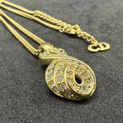 美品✨ディオール、Diorロゴラインストーンオーバルレディース