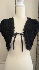 【ダンスウエア】黒の総リボン装飾のボレロ♪