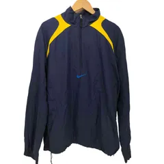 ナイキ NIKE 90s USA製 白タグ センタースウッシュ 裾ドローコード ハーフジップ プルオーバージャケット  メンズ import：L 
