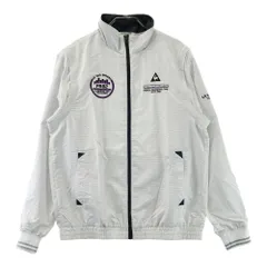 サイズ：L LE COQ GOLF ルコックゴルフ  裏メッシュ 2way ジップジャケット ボーダー柄 ホワイト系 [240101652962] ゴルフウェア メンズ ストスト