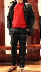 ポロ マクラウド タンチェック ウールパンツ