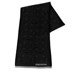 ルイヴィトン マフラー メンズ マフラー マイ・モノグラム・エクリプス ストール LOUIS VUITTON M73468 ウール    ブラック 黒 秋 冬 美品【中古品】