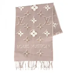 ルイヴィトン マフラー レディース LV エセンシャル シャイン 小物 防寒具 ピンク ホワイト LOUIS VUITTON M78237 ウール  レーヨン  シルク  ポリエステル ローズ 冬【中古品】