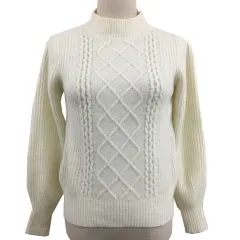 エニィスィス エニシス anySiS セーター ニット ハイネック プルオーバー リブ ケーブル編み 長袖 5 白 ホワイト