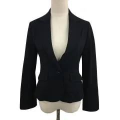 ストロベリーフィールズ STRAWBERRY-FIELDS ジャケット テーラード シングル 無地 長袖 黒 ブラック