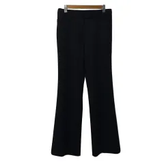 コルディア CORDIER パンツ ストレート ロング センタープレス 無地 ウール 40 黒 ブラック