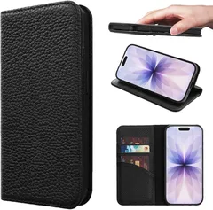 For iPhone 17 ケース 本革 手帳型 カバー 耐衝撃 保護 カバー 本革 内蔵マグネッ RFIDト 財布型 携帯カバー カードポケット スタンド機能 に適した アイフォン 17