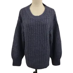 プロポーション ボディドレッシング PROPORTION BODY DRESSING セーター ニット ラウンドネック プルオーバー 無地 モヘヤ混 長袖 FR 紫 パープル