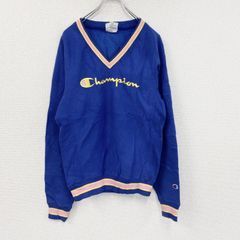 古着 used Champion チャンピオン リバースウィーブ スウェット/トレーナー Vネック 青 ブルー XSサイズ