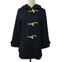 サマンサモスモス SM2 コート ダッフル ハーフ丈 無地 ウール 長袖 F 紺 ネイビー