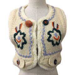 ベイビージェーンキャシャレル 花柄 ベスト リバーシブル 中綿 美品 36