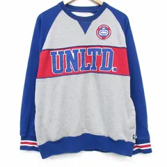 L/古着 エコー 長袖 スウェット メンズ UNLTD 刺繍 クルーネック 薄グレー他 霜降り 26feb17