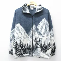 M/古着 長袖 フリース ジャケット メンズ 90年代 90s 雪山 白他 26feb17