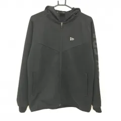 ニューエラ ジップパーカー 黒 袖ロゴプリント フード内側メッシュ  メンズ LARGE ゴルフウェア New Era