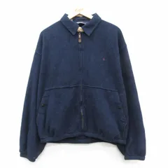 XL/古着 ラルフローレン 長袖 ブランド フリース ジャケット メンズ 90年代 90s ワンポイントロゴ 大きいサイズ 紺【spe】 26feb18のサムネイル