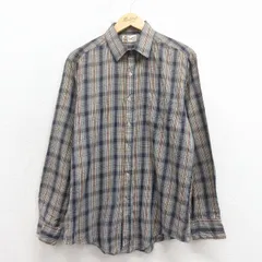 M/古着 ケニントン 長袖 シャツ メンズ 80年代 80s 濃緑他 チェック【spe】 26feb18