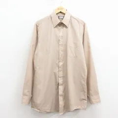L/古着 長袖 シャツ メンズ 90年代 90s USA製 ベージュ他 ストライプ 26feb18