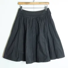 【美品】ソニアリキエル★モードでおしゃれ♪ 個性的なギャザーの膝丈スカート サイズ40 黒系 z18946