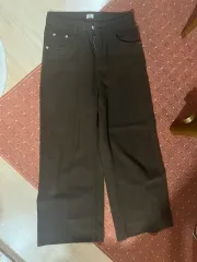 レディース ワイドパンツ ブラウン S