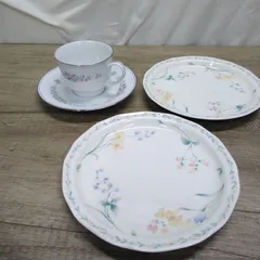 昭和レトロ 洋食器 Noritake  カップ・ソーサー＆ケーキ皿 3点まとめ 中古品 U522