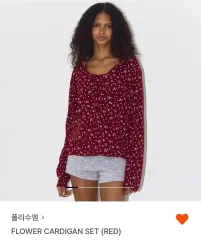 ポリ・スエム・フラワー・カーディガン・セット