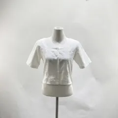 E A SHOP スクエアネック クロップド ブラウス 白 85 パーマネント