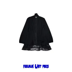 Axes Femme Lace Hem Knit Cardigan