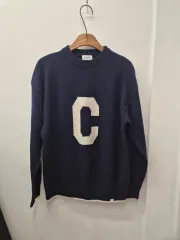 COVERNAT C ロゴ ネイビー ニット