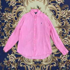 (M)00年代 ポロ ラルフローレン リネンシャツ(ピンク)