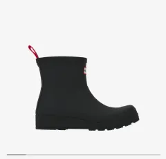 ハンター プレイ ショート レインブーツ ブラック