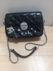 メトロシティ キルティング チェーン クロスバック ブラック