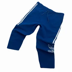 アディダス トラックパンツ メンズ Lサイズ相当 ブルー テーパード ジャージパンツ OUTLINE 7/8