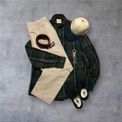 【1012】C-boy セット RED HEAD タータンチェックシャツ×NAUTICAチノパンツL~XL