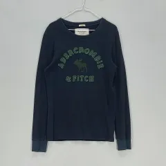 アバクロンビー メンズ95 ラウンドTシャツ 春 秋 ネイビー 01265