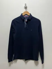 トミーヒルフィガー ネイビー 長袖 ポロTシャツ S