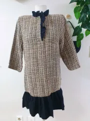 新品 ZARA(ザラ) ミニワンピース 66 ピンク ブラックフリル M