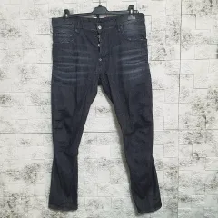 DSQUARED2 ブラックウォッシュ バイカーフィット デニムパンツ