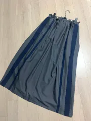 オールライツ allightz バイカラーシャーリング ギャザー スカート ロング丈 プリーツ ピンタック