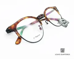 Louis Quatorze ベータチタン レオパードブラウン ハーフリム メガネフレーム LQ4040 新品
