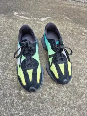 ニューバランス 327 スニーカー ブラック/グリーン レディース スポーツシューズ 230m