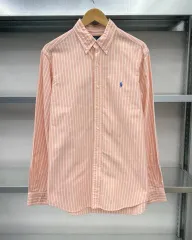 (XL)ポロ ストライプ シャツ-M928